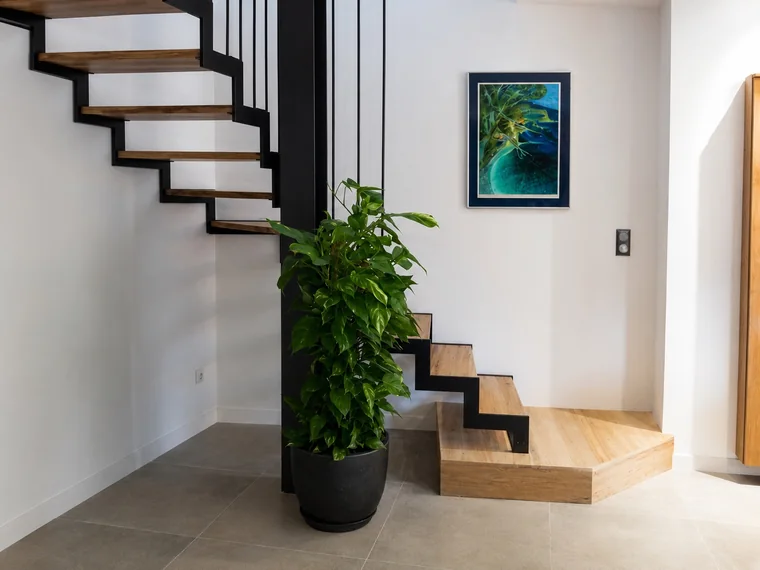 Escalier acier & bois contemporain