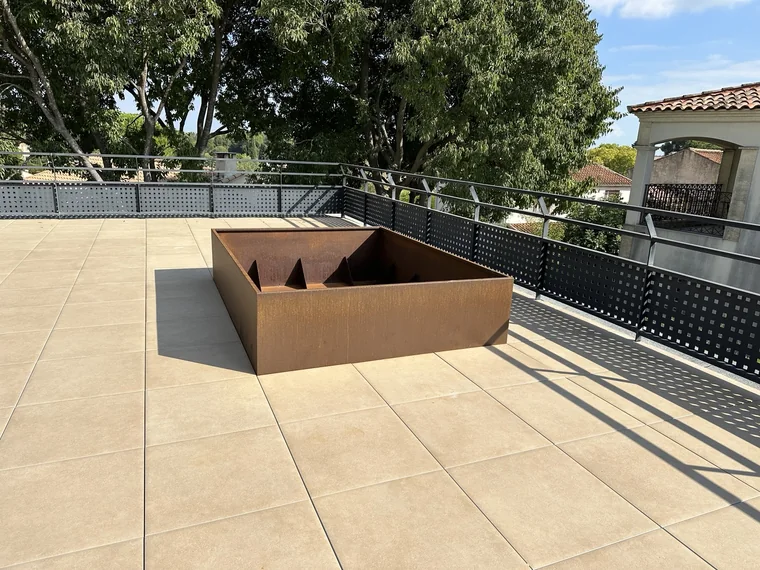Terrasse, bac Corten & garde-corps — vue 2
